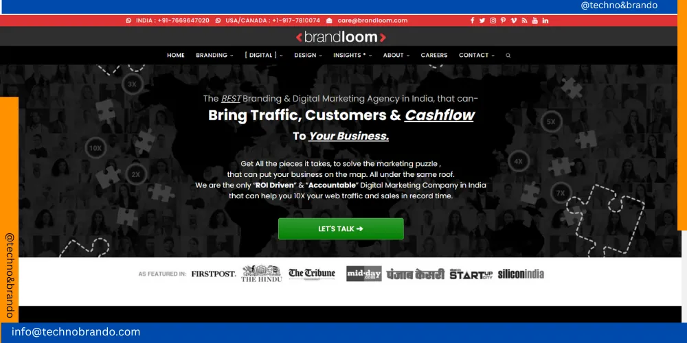 Digital Marketing Companies in New York, This is the home page of BrandLoom, the #5 best digital marketing company in New York, and it came under the list of Top 5 Digital Marketing Companies in New York.