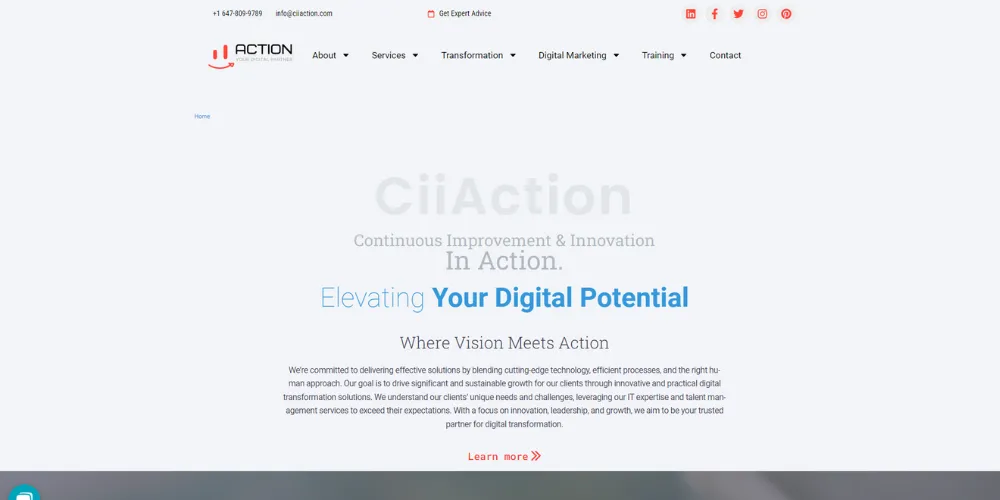 Digital Marketing Agencies Hamilton, This is the home page of The CiiAction, the #5 best digital marketing company in Hamilton, and it came under the list of Top 5 digital marketing agencies in Hamilton.