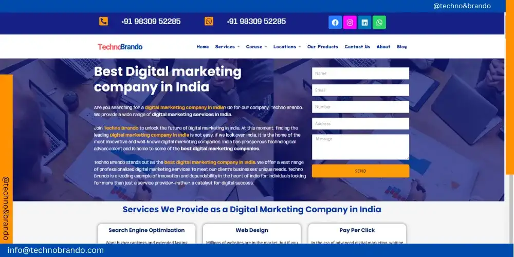 Digital Marketing Companies in London, This is the home page of Techno Brando, the #1 best digital marketing company in London, and it came under the list of Top 5 Digital Marketing Companies in London.