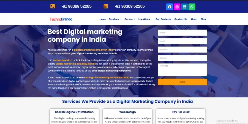 Top 5 Digital Marketing Companies in Brampton, This is the home page of Techno Brando, the #1 best digital marketing company in Brampton, and it came under the list of Top 5 Digital Marketing Companies in Brampton.