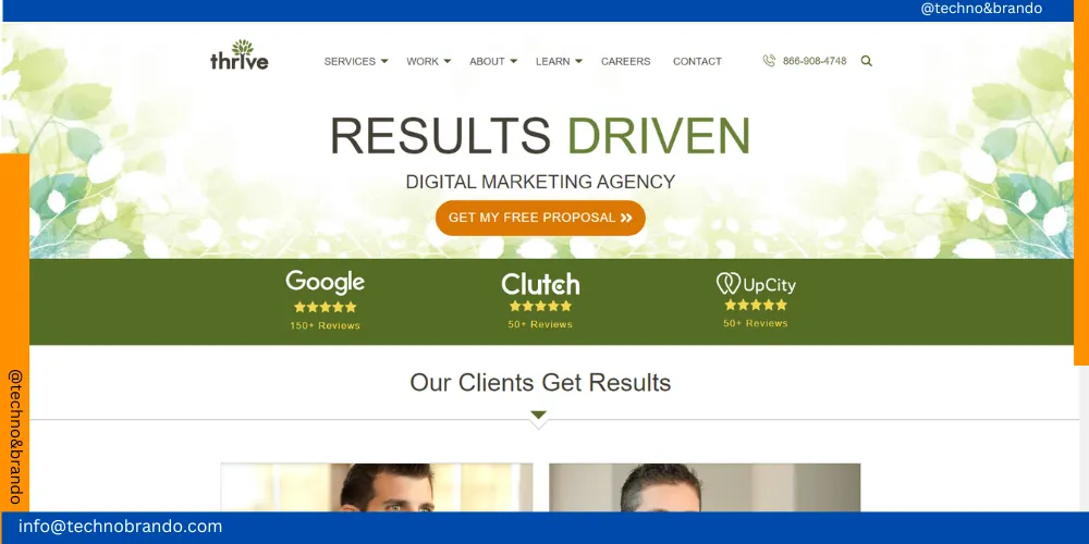 Digital Marketing Companies in Detroit, This is the home page of Thrive Agency, the #4 best digital marketing company in Detroit, and it came under the list of Top 5 Digital Marketing Companies in Detroit.